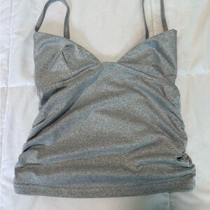SHEIN Heather Gray Ruched Cami Tank Top